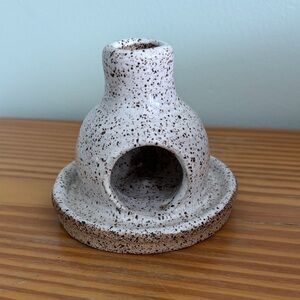 Handmade White Speckled Ceramic Incense Cone Holder